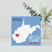 Sparen de Datum -  - West Virginia Save The Date (Staand voorkant)