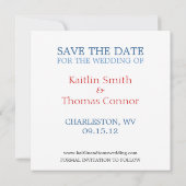 Sparen de Datum -  - West Virginia Save The Date (Achterkant)
