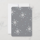 Sparen de Datum Winter Snowflake Weddin Blue Grey  Save The Date (Achterkant)