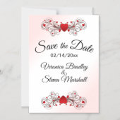 Sparen de Datum Wit van het Hart Magnetische Uitnodiging (Voorkant)