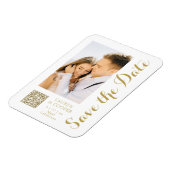 Sparen de Datum Witte Gouden Moderne Woensdag Magneet (Linkerzijde)