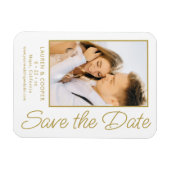 Sparen de Datum Witte Gouden Moderne Woensdag Magneet (Horizontaal)