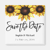 Sparen de Datum Zonnebloem Gele Witte Floral Magneet (Voorkant)