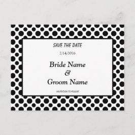 Sparen de Datum Zwarte Briefkaart van de Dot van d