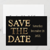 Sparen de Datum Zwarte Gouden Brekende Partij van Save The Date (Voorkant / Achterkant)