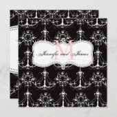 Sparen de Datum Zwarte Roze Wuwelijks van de hande Save The Date (Voorkant / Achterkant)