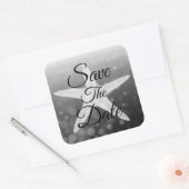 Sparen de Datum Zwarte Startvis Wedding Sticker (Envelop)