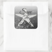 Sparen de Datum Zwarte Startvis Wedding Sticker (Tas)