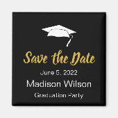 Sparen de Datum Zwarte Witte Goud GraduPartij Magneet (Voorkant)