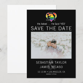 Sparen de DatumKay hij ja Persoonlijke Foto zei Aankondiging