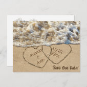 Sparen de Datumstrand hoort Aankondigingskaart (Voorkant / Achterkant)