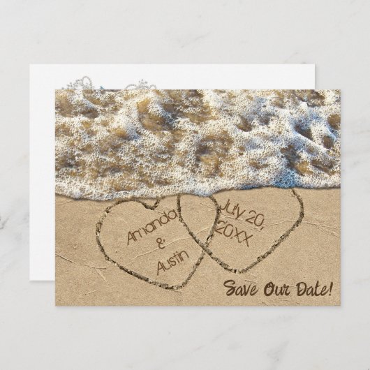 Sparen de Datumstrand hoort Aankondigingskaart (Voorkant / Achterkant)