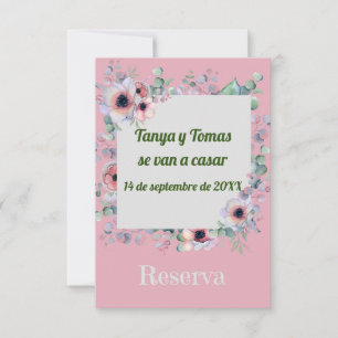 Sparen de DatumWeddenschap in Spaans met Bloemen Save The Date