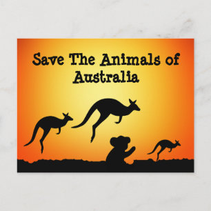 Sparen de Dieren van Australië Briefkaart