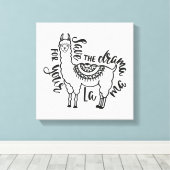 Sparen de drama voor Uw Llama Canvas Afdruk (Insitu (Houten vloer))