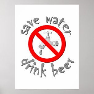 Sparen de Drink van het Beer Funny Drink Ontwerp Poster
