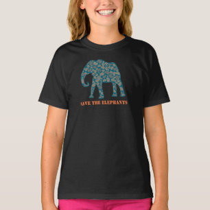 Sparen de Elephants Girls Black T-shirt