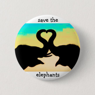 Sparen de Elephants hartboomstammen Ronde Button 5,7 Cm