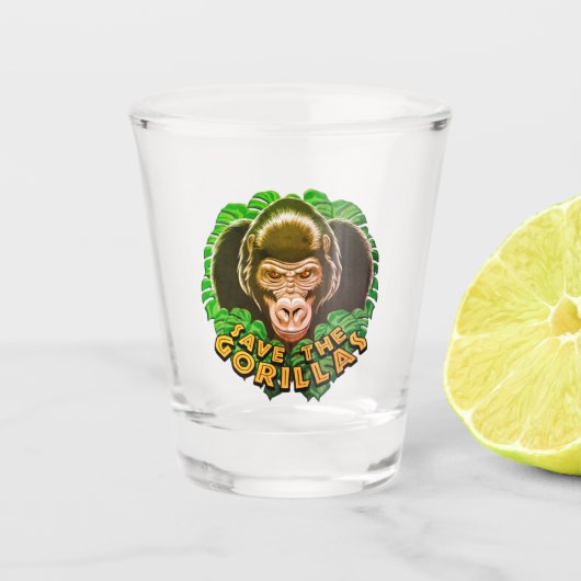 Sparen de Gorillas - het Bewustmakingscitaat van d Shot Glas (Voorkant)