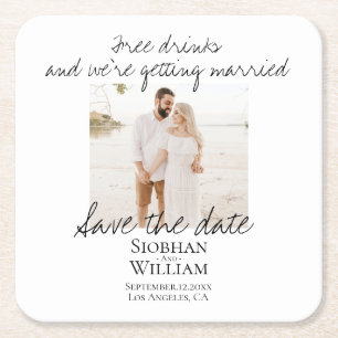 Sparen de Handgeschreven Persoonlijke Foto van de  Vierkante Kartonnen Onderzetter