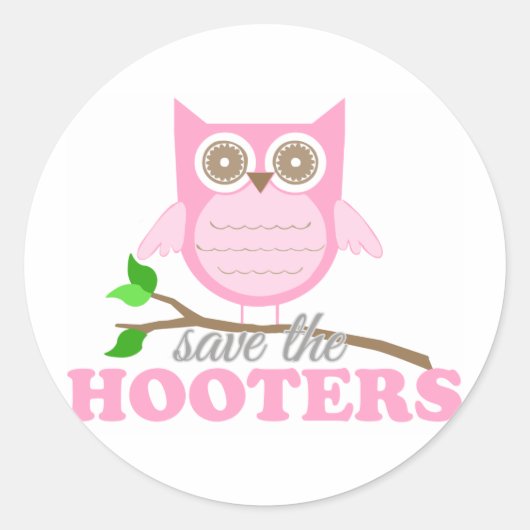 Sparen de Hooters Ronde Sticker (Voorkant)