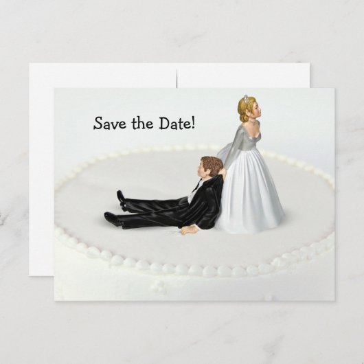 Sparen de Humor van de Datum Aankondigingskaart (Voorkant / Achterkant)