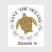 Sparen de Illustratie van de schildpad van het Zee Sticker (Vel)