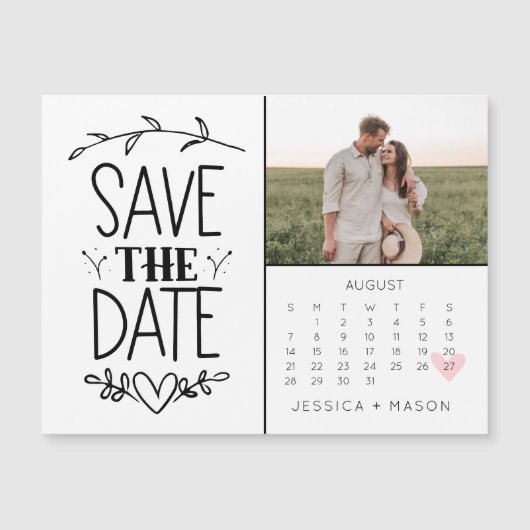 Sparen de Kalender Rustic Drawn Magnet van de Datu (Voorkant)