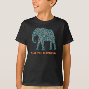 Sparen de Kinder Zwarte T-shirt van Elephants