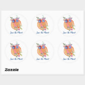Sparen de Klassieke Ronde Sticker van de Planet (Vel)