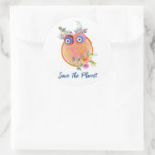 Sparen de Klassieke Ronde Sticker van de Planet (Tas)