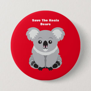 Sparen de Koala Beren Ronde Button 7,6 Cm