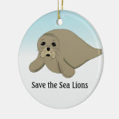 Sparen de Lionen van het Zee Keramisch Ornament (Links)