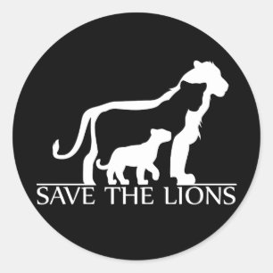 Sparen de Lionen (Wit) Ronde Sticker