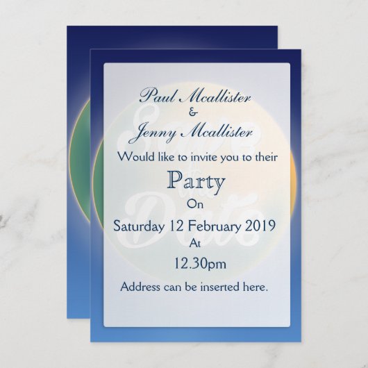 Sparen de Magische Maan van de Datum Kaart (Voorkant / Achterkant)