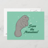 Sparen de Manatees! Briefkaart (Voorkant / Achterkant)