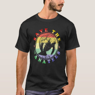 Sparen de Manatees Love Manatees Animal Retro Mana T-shirt