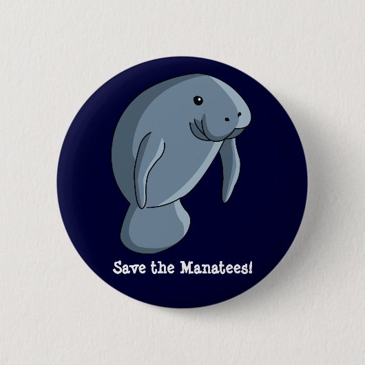 Sparen de Manatees! Ronde Button 5,7 Cm (Voorkant)