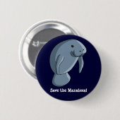 Sparen de Manatees! Ronde Button 5,7 Cm (Voorkant /achterkant)