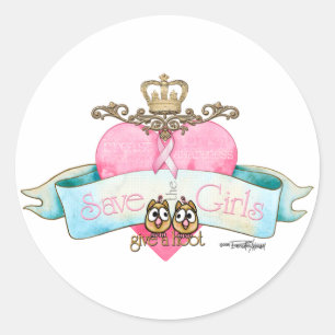Sparen de Meisjes - geef een Hoot Ronde Sticker