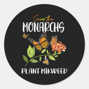 Sparen de Monarches Plant Milkweed Monarch Butterf Ronde Sticker