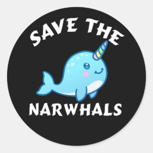 Sparen de Narwhals Ronde Sticker