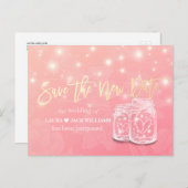 Sparen de Nieuwe Datum van de Uitstel van het huwe Aankondigingskaart (Voorkant / Achterkant)