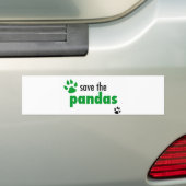 Sparen de Pandas Bumpersticker (Op auto)