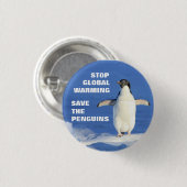Sparen de Pinguins Einde de Globale Warm Ronde But Button (Voorkant /achterkant)