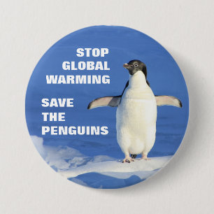 Sparen de Pinguins Einde de Globale Warm Ronde But Button