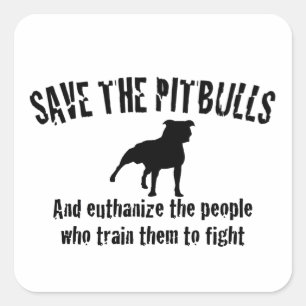 Sparen de Pitbulls Vierkante Sticker