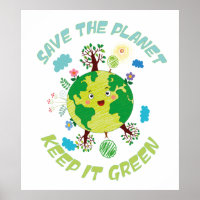 Sparen de planeet houdt het groen