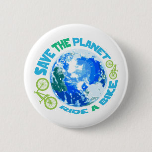 Sparen de Planet Ride a Bike Ronde Button 5,7 Cm