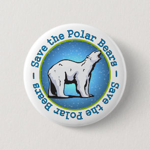 Sparen de Polaire Beren Ronde Button 5,7 Cm